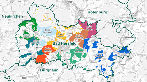 Reviergrenzen Forstamt Bad Hersfeld