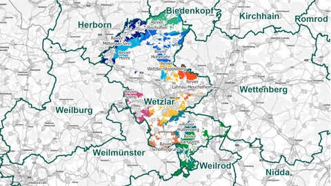Reviergrenzen Forstamt Wetzlar