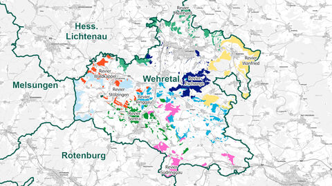 Reviergrenzen Forstamt Wehretal