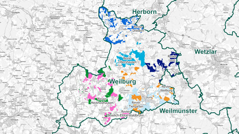 Reviergrenzen Forstamt Weilburg Reviergrenzen Forstamt Weilburg