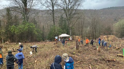 Das angekündigte Regenwetter hatte die vielen Helfer nicht abgehalten. Sie alle waren mit Begeisterung dabei.