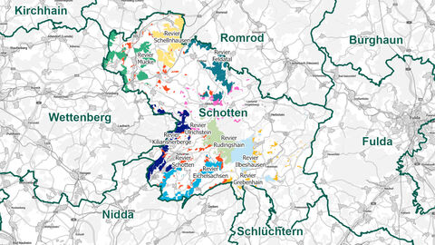 Reviergrenzen Forstamt Schotten Reviergrenzen Forstamt Schotten