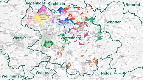 Übersichtskarte der Reviere Übersichtskarte der Reviere