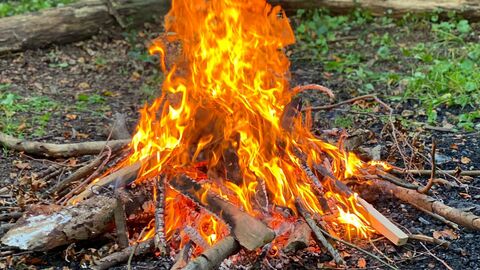 Lagerfeuer Ein brennendes Lagerfeuer
