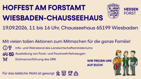 Flyer zum Hoffest im Forstamt Wiesbaden-Chausseehaus am 19. September 2026