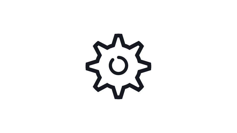 Einstellungen Das Zeichen von einem Zahnrad